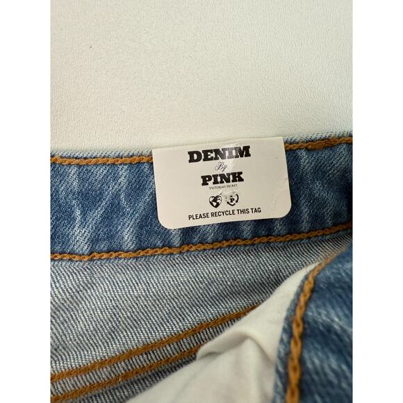 Victoria's Secret Denim by PINK High Rise Zip Fly Cut Off Short Blue Size 8 NWT - Picture 9 of 16